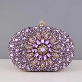 Elegant Flower Rhinestone Clutch - Perfect Evening Bag for Weddings & Proms Christmas Party