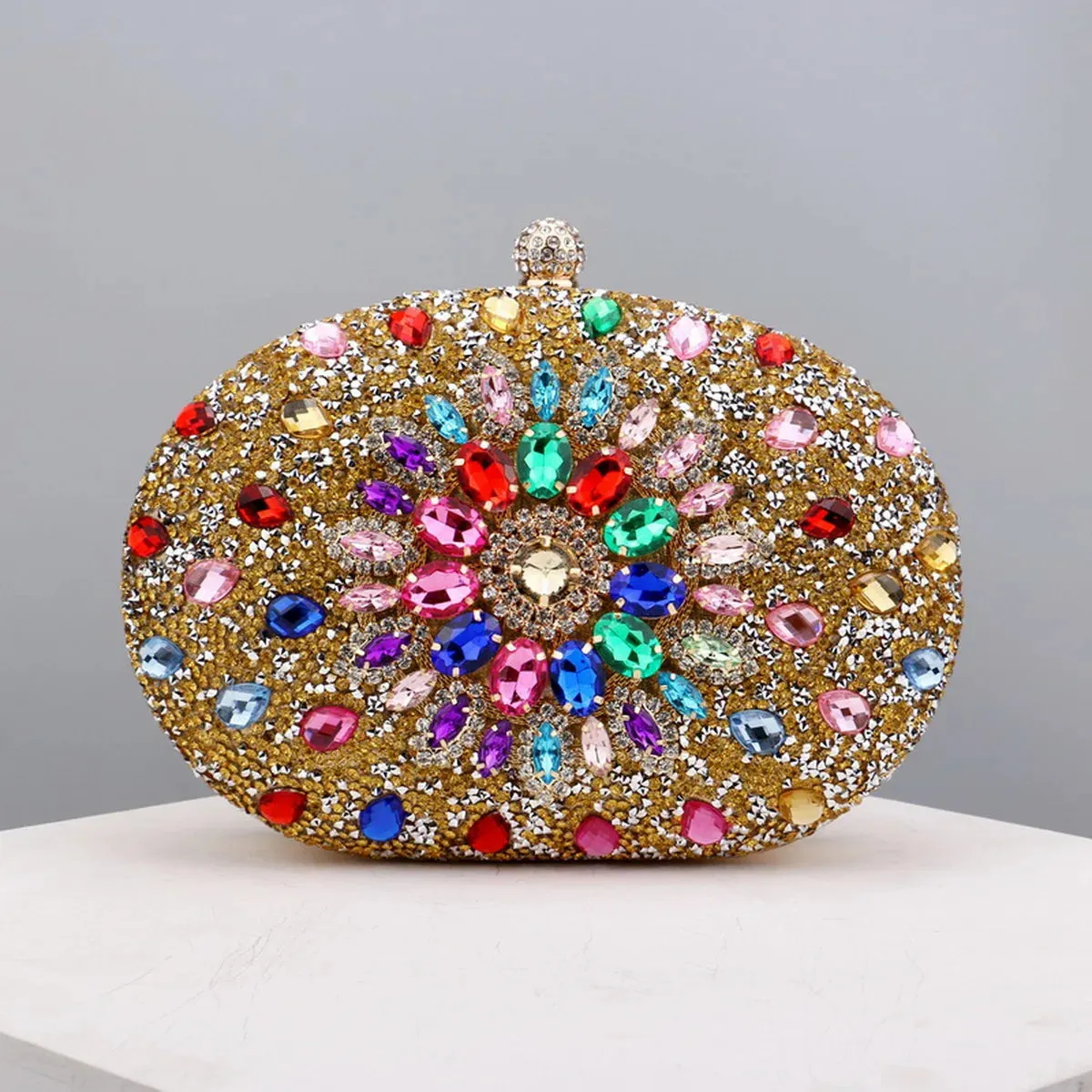 Elegant Flower Rhinestone Clutch - Perfect Evening Bag for Weddings & Proms Christmas Party