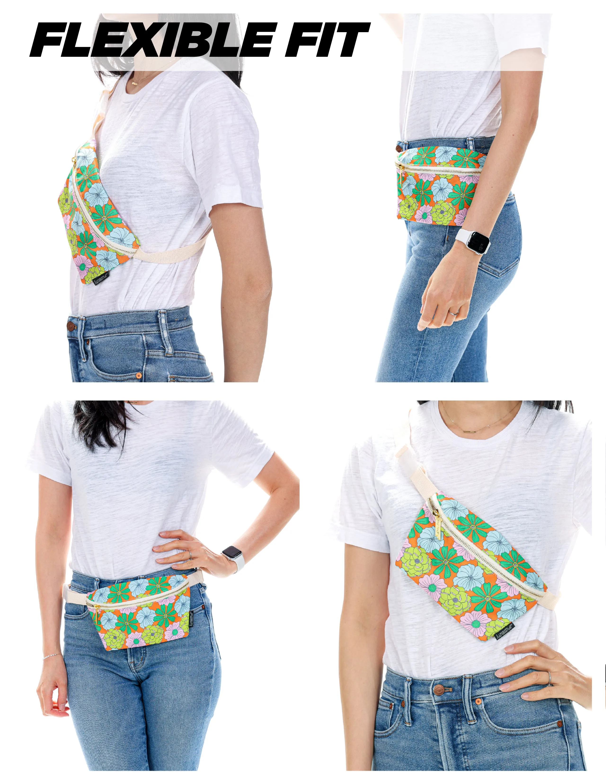 Fanny Pack | Slim | Recycled RPET | Floral Orange