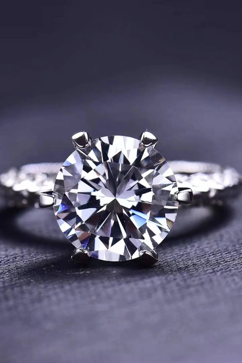 Forever Love Side Stone 5 Carat Moissanite Ring