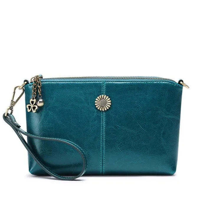 Genuine Leather Women's Clutch Messenger Bag