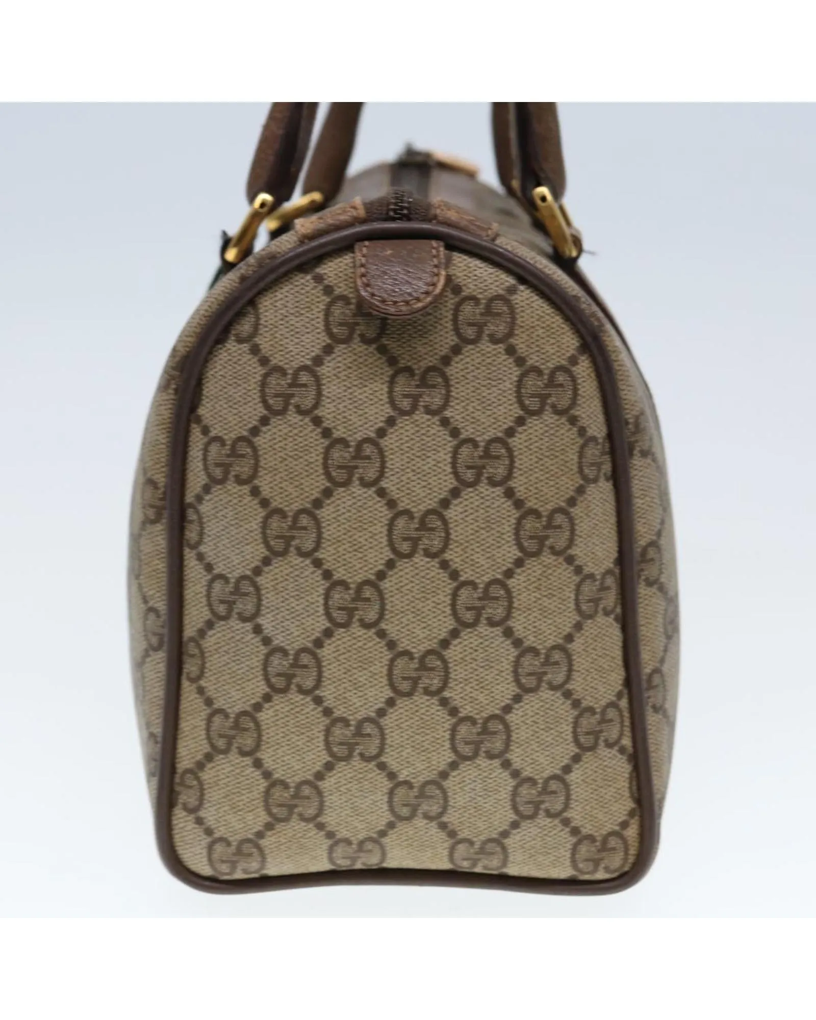 GG Supreme Web Sherry Line Boston Bag in PVC Leather