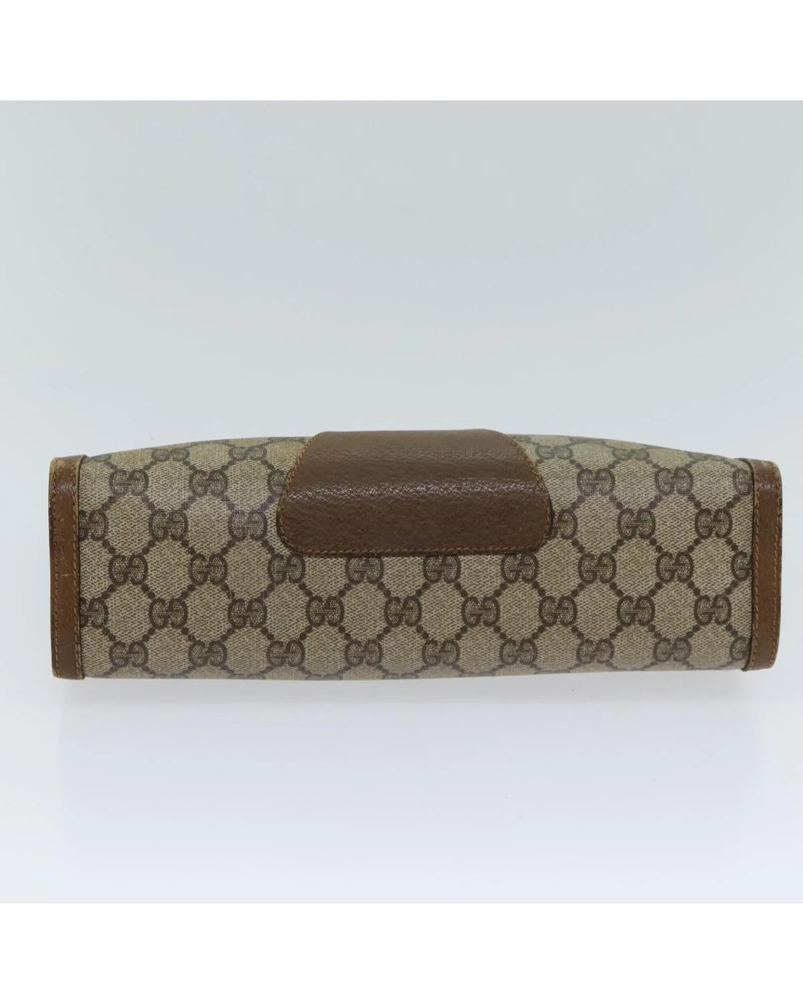 GG Supreme Web Sherry Line Clutch Bag - Beige/Green PVC & GG Canvas