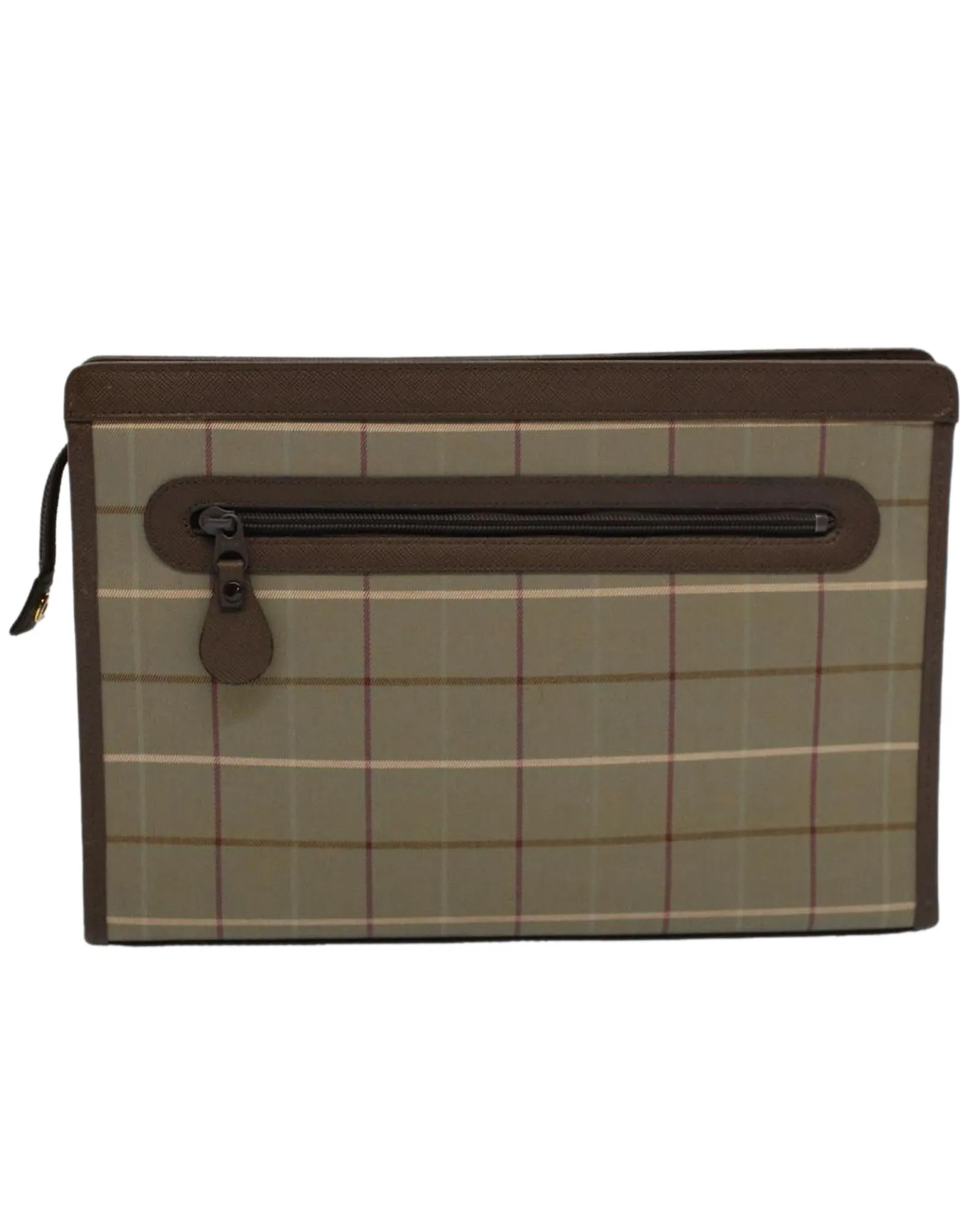 Green Nylon Check Clutch Bag - Authentic Burberrys