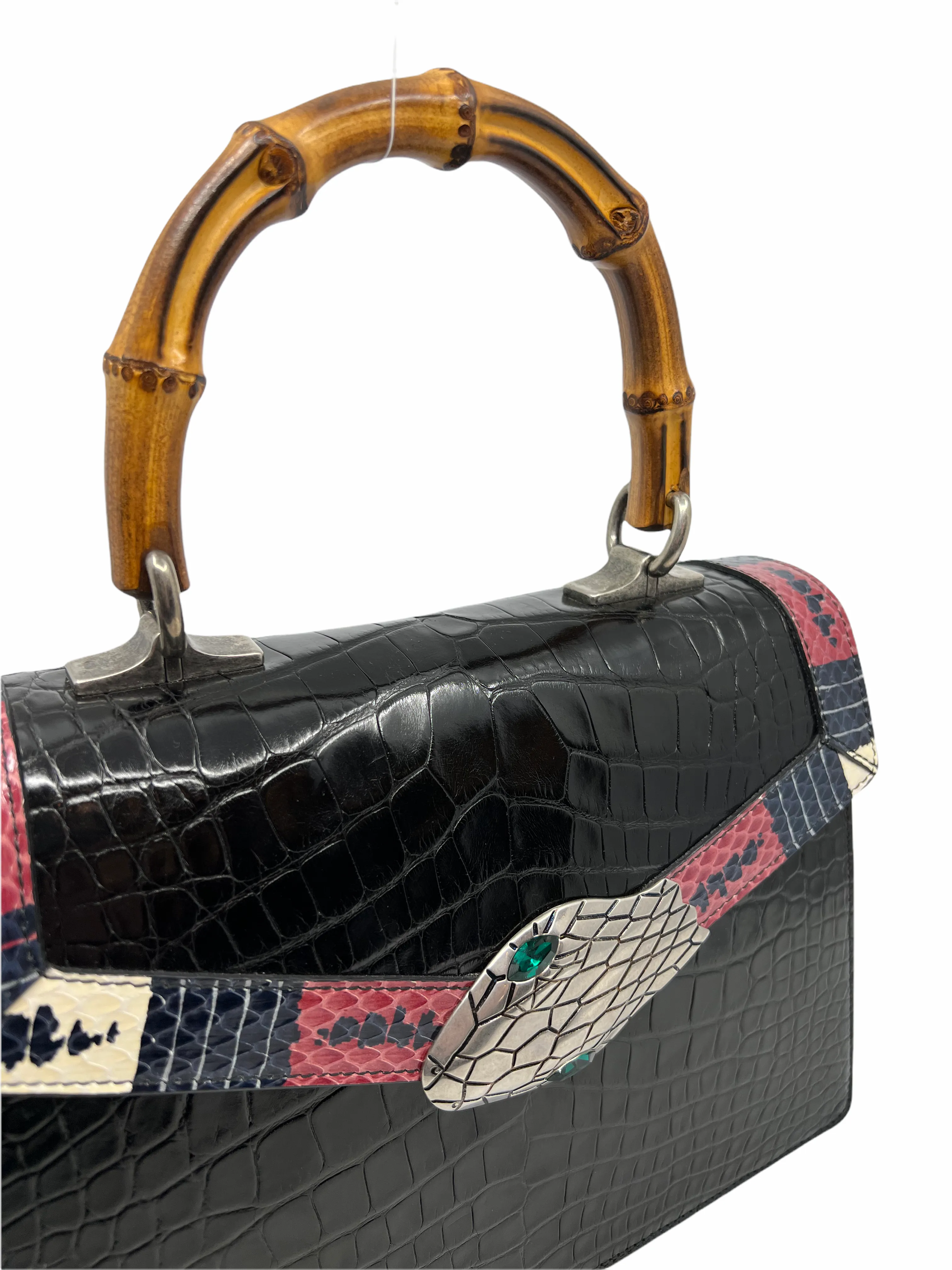 Gucci Alligator Small Lilith Top Handle Bag with Shoulder Strap