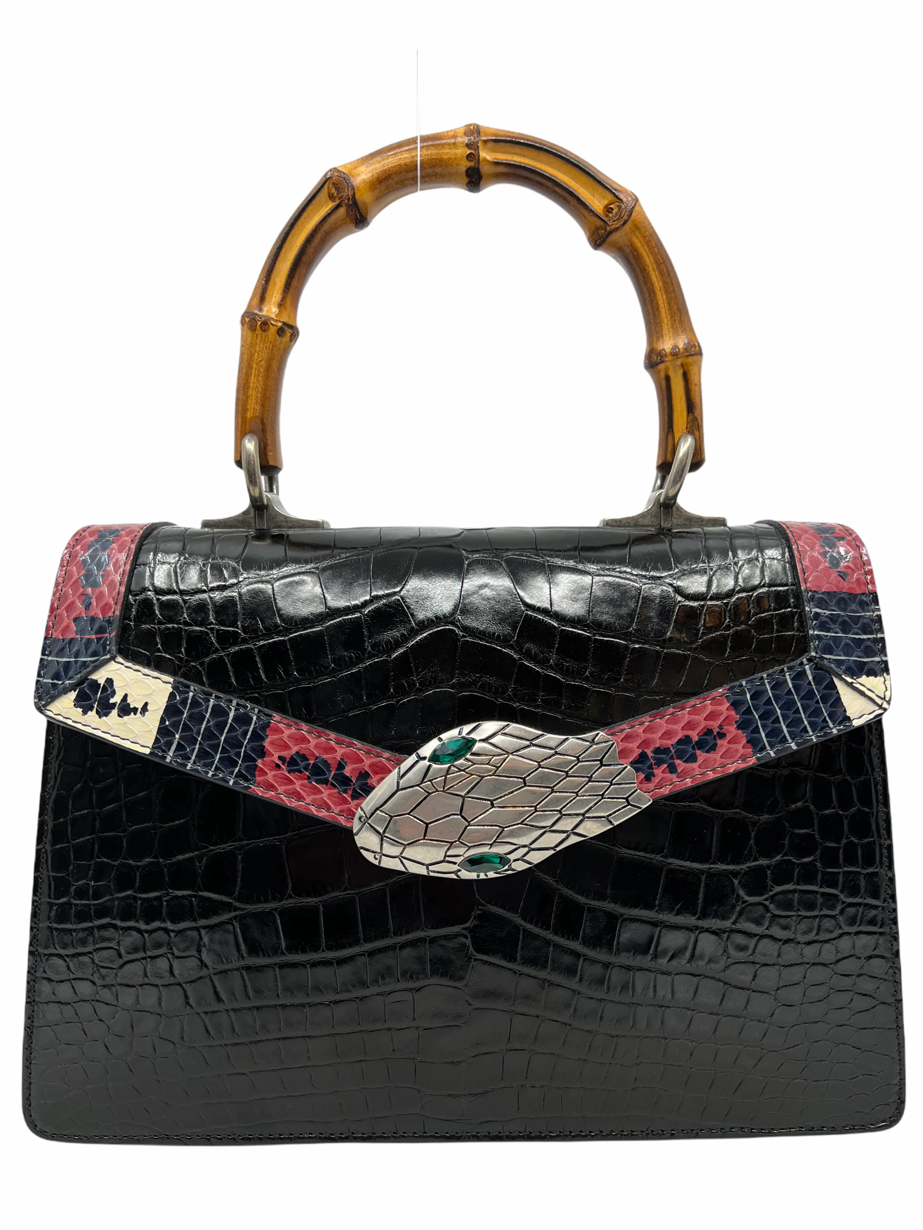 Gucci Alligator Small Lilith Top Handle Bag with Shoulder Strap