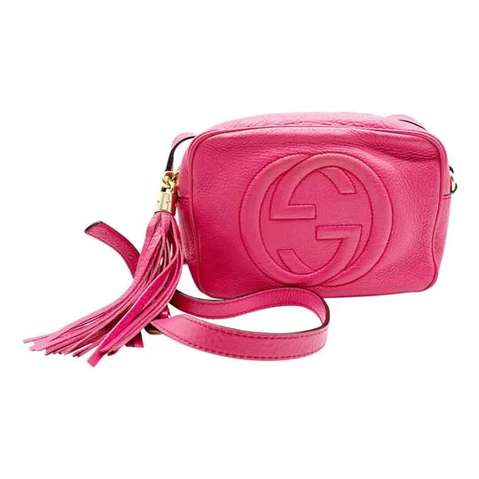 Gucci Soho Disco Bright Pink Leather Cross Body Bag