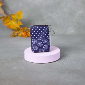 Handmade Wallets - Mini Blue Colour with White Flower Design.