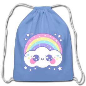 Happy Rainbow Cloud Cotton Drawstring Bag