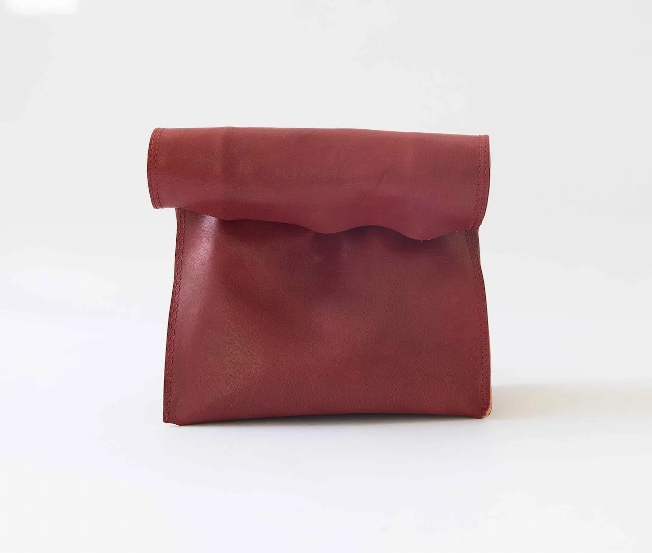 Harpers Italian Leather Roll Down Bag in Bordeaux