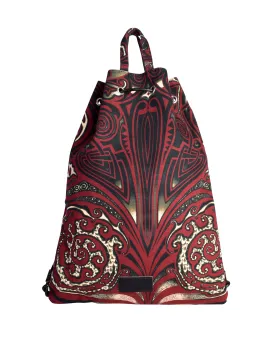 Jean Paul Gaultier Vintage SS 1996 Cyberbaba Tribal Tattoo Print Drawstring Canvas Tote Backpack