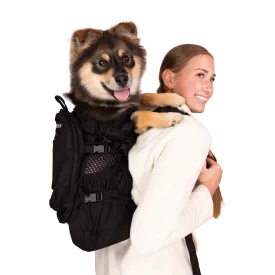 K9 Sports Sack | PLUS 2 Dog Backpack Carrier | 3 Sizes | Jet Black