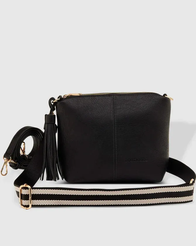 Kasey Black Stripe Crossbody Bag