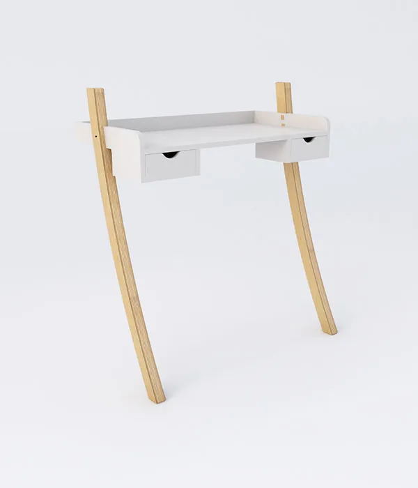 Leaning Desk Mini Drawers - White