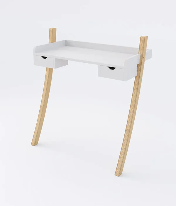 Leaning Desk Mini Drawers - White