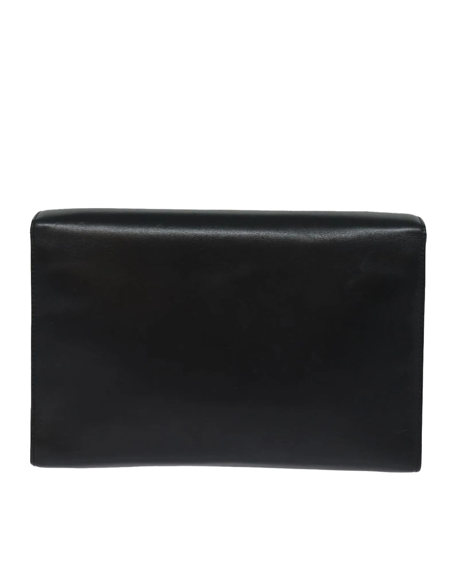 Leather Clutch Bag with Metal Accents and Minimalist Design