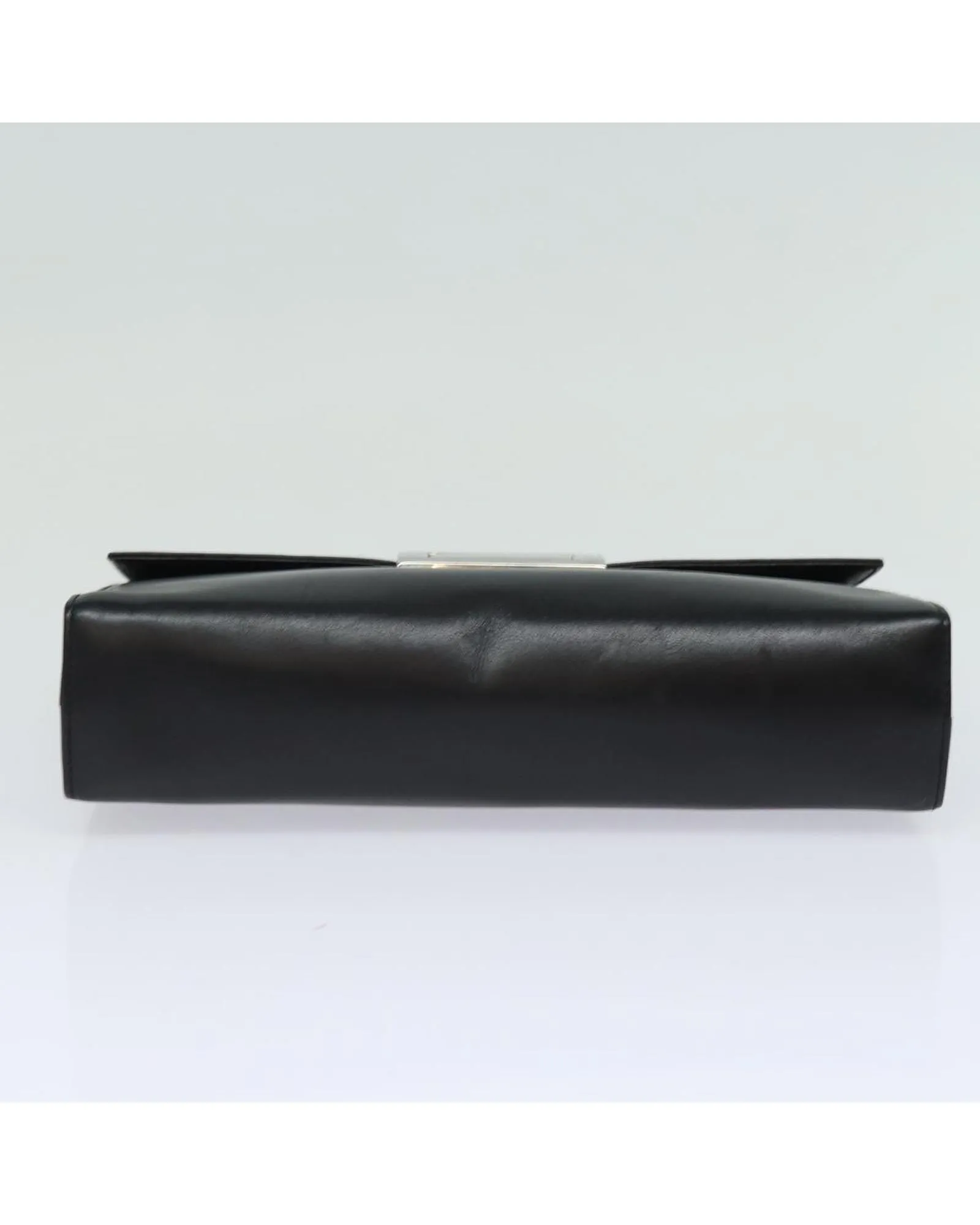 Leather Clutch Bag with Metal Accents and Minimalist Design