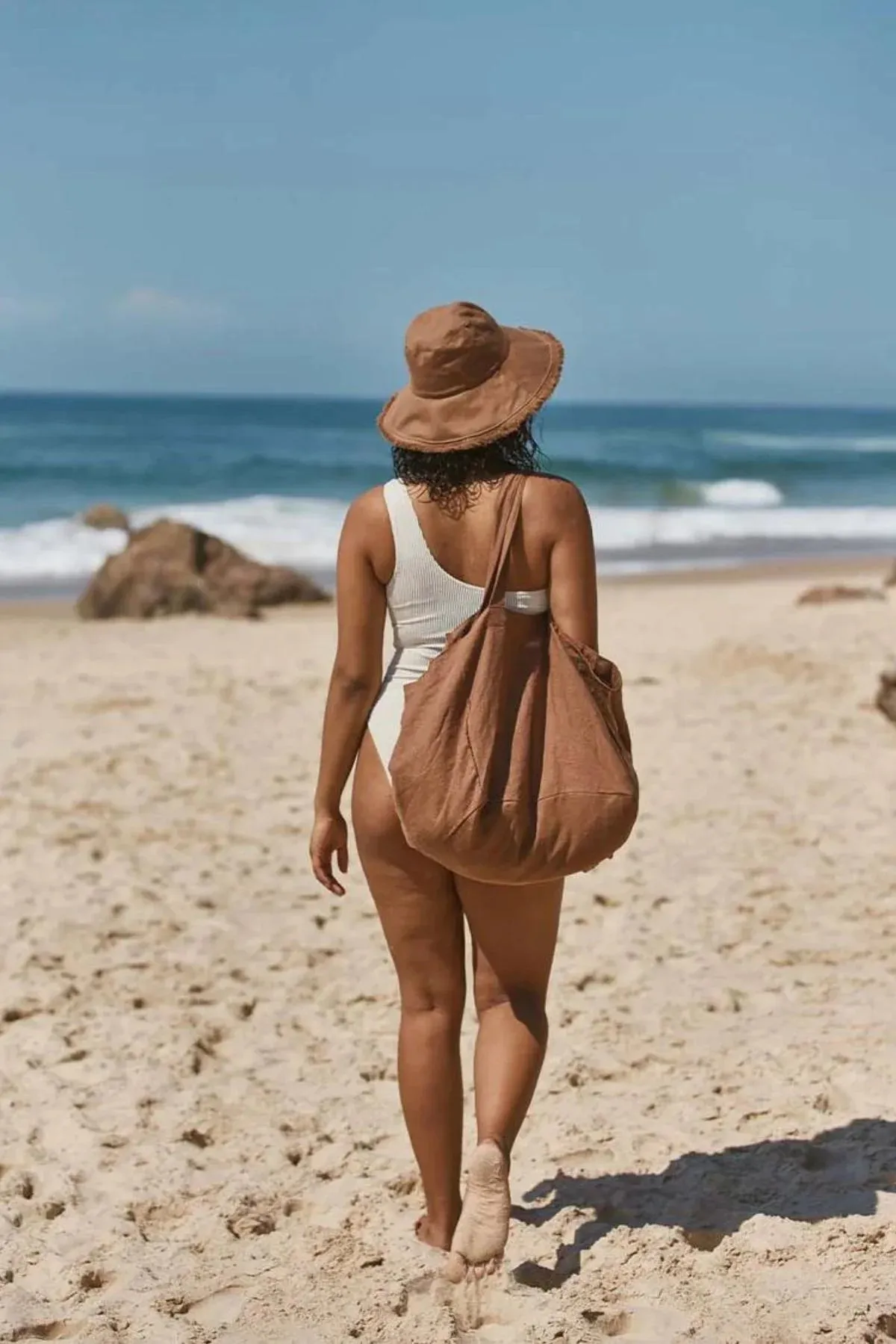 Linen Tote Bag - The beach people