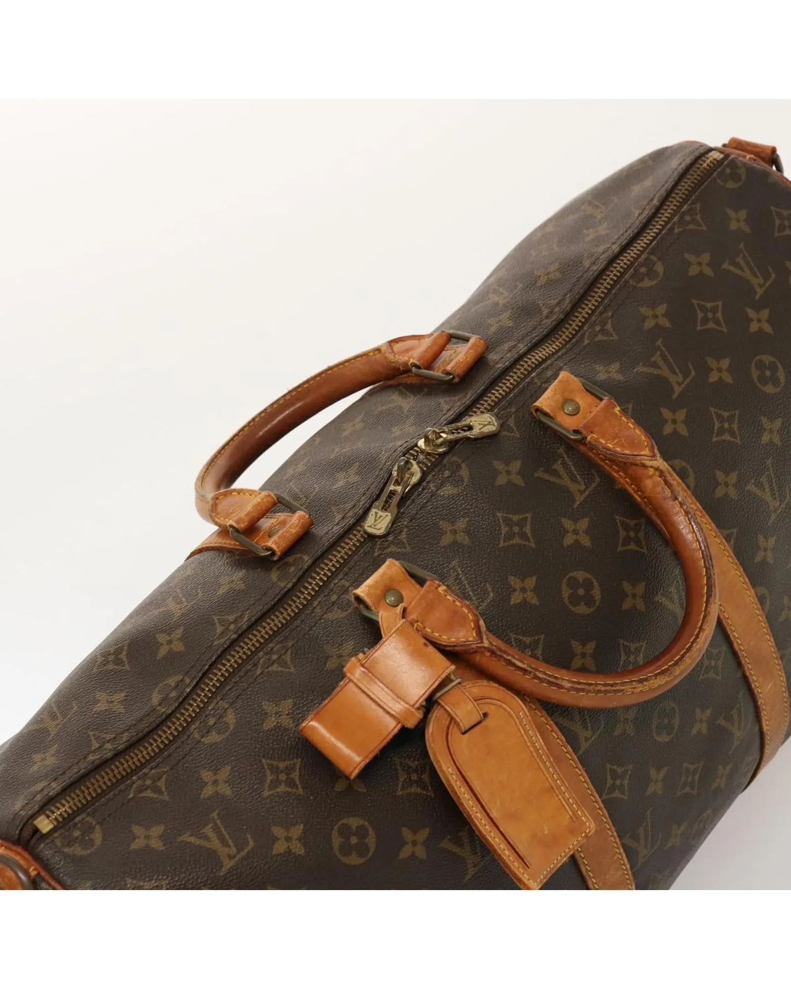 LOUIS VUITTON Keepall 55 Monogram Coated Canvas Travel Bag Brown