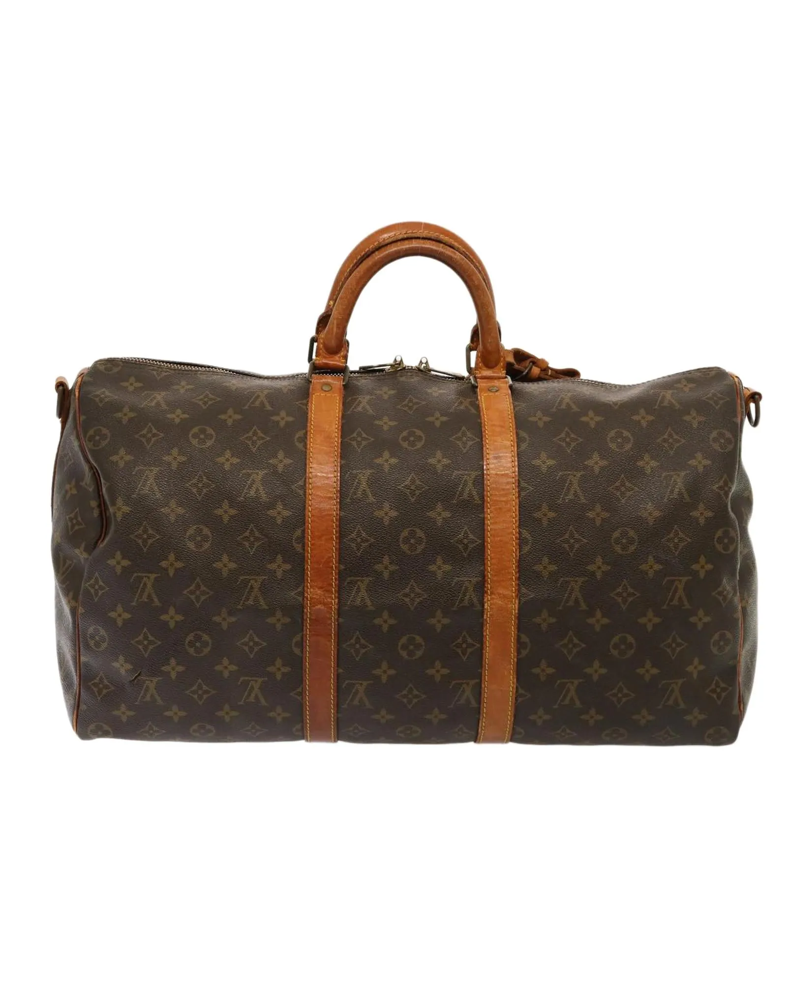 LOUIS VUITTON Keepall 55 Monogram Coated Canvas Travel Bag Brown