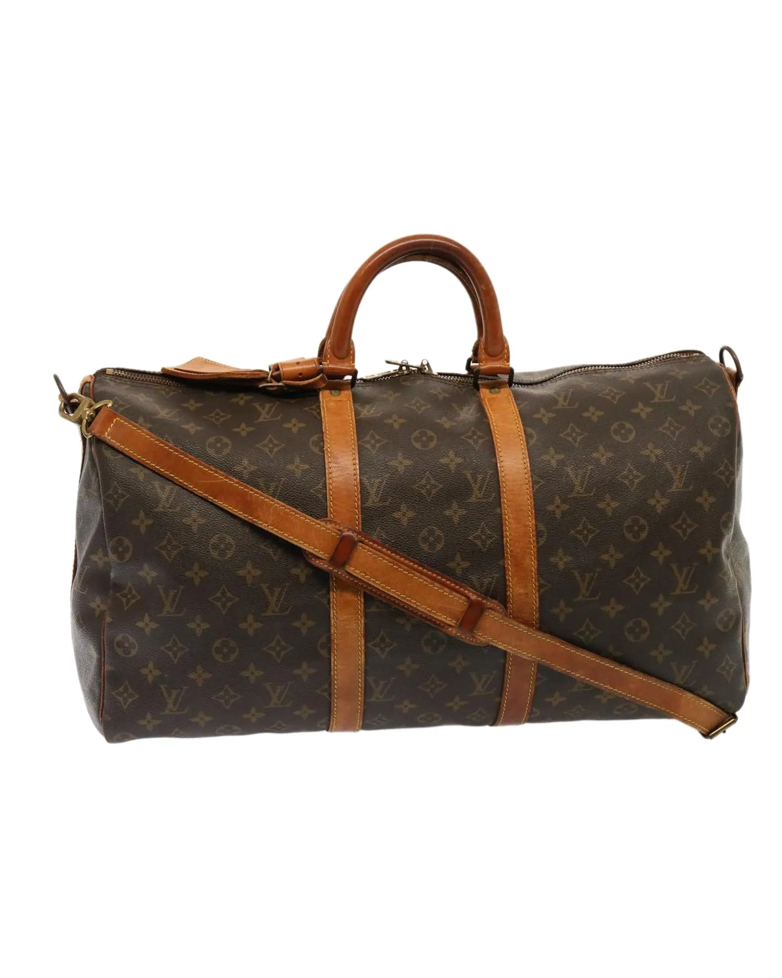 LOUIS VUITTON Keepall 55 Monogram Coated Canvas Travel Bag Brown