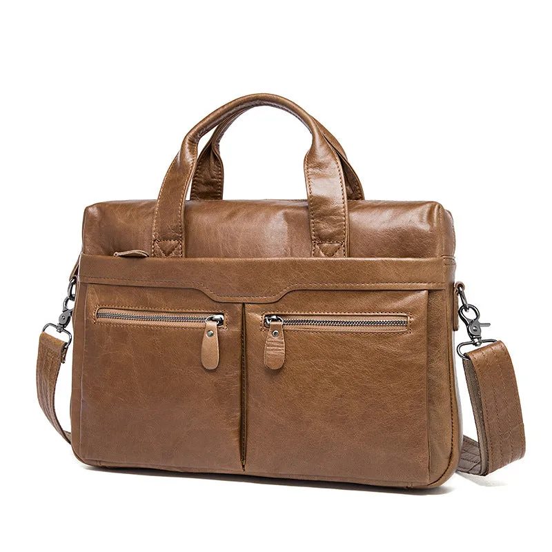 Mens Leather Briefcase, Messenger Bag, Leather Satchel Laptop Bag, Brown Satchel Bag, Graduation Gift for Him 0152