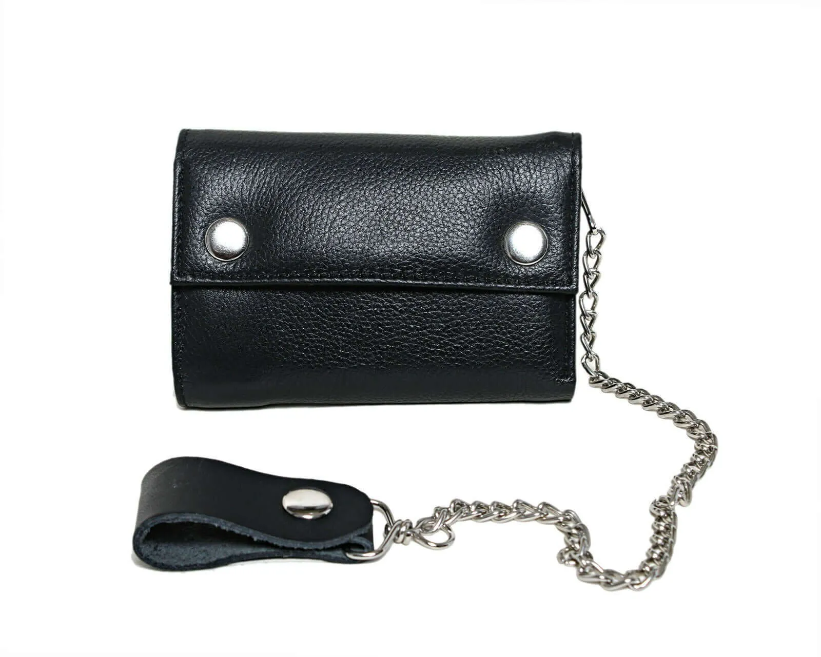 Men's New Biker Motorcycle Long TRUCK Genuine Leather Wallet / Purse Chain Black