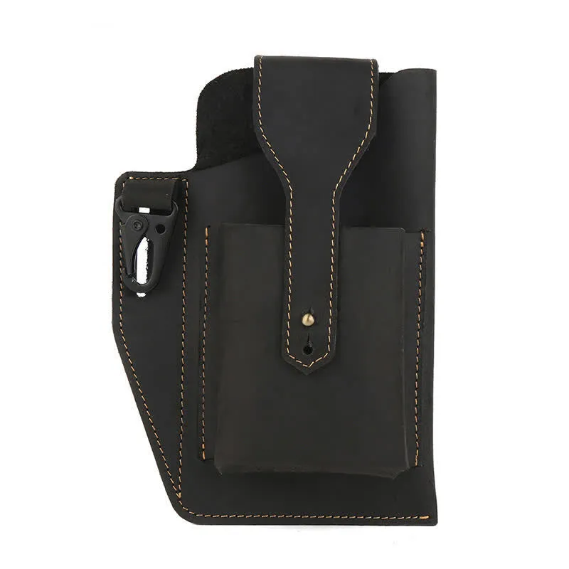 Minimalist Phone Crazy Horse Leather Belt Bag