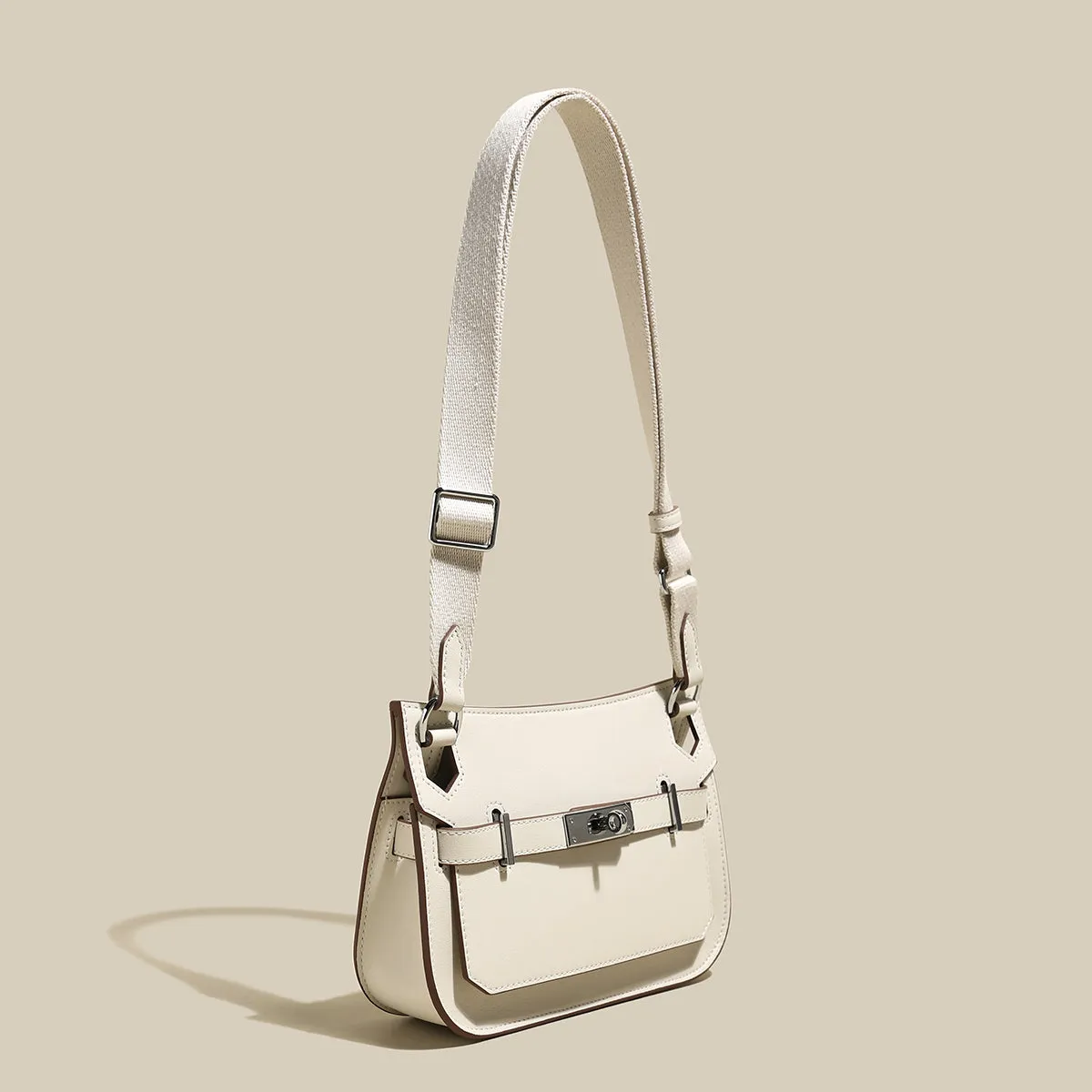 Minimalist White Messenger Bag