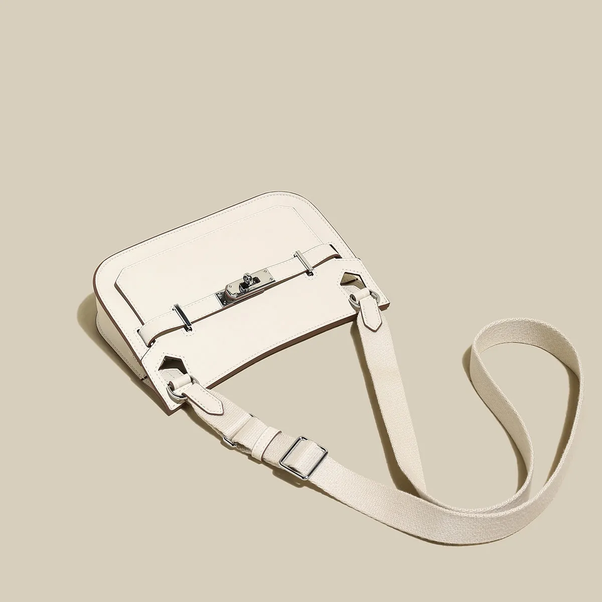 Minimalist White Messenger Bag