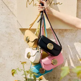 Multi-color Leather Small Square Bag Crossbody Cell Phone Bag