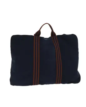 Navy Brown Canvas Business Bag for Professionals