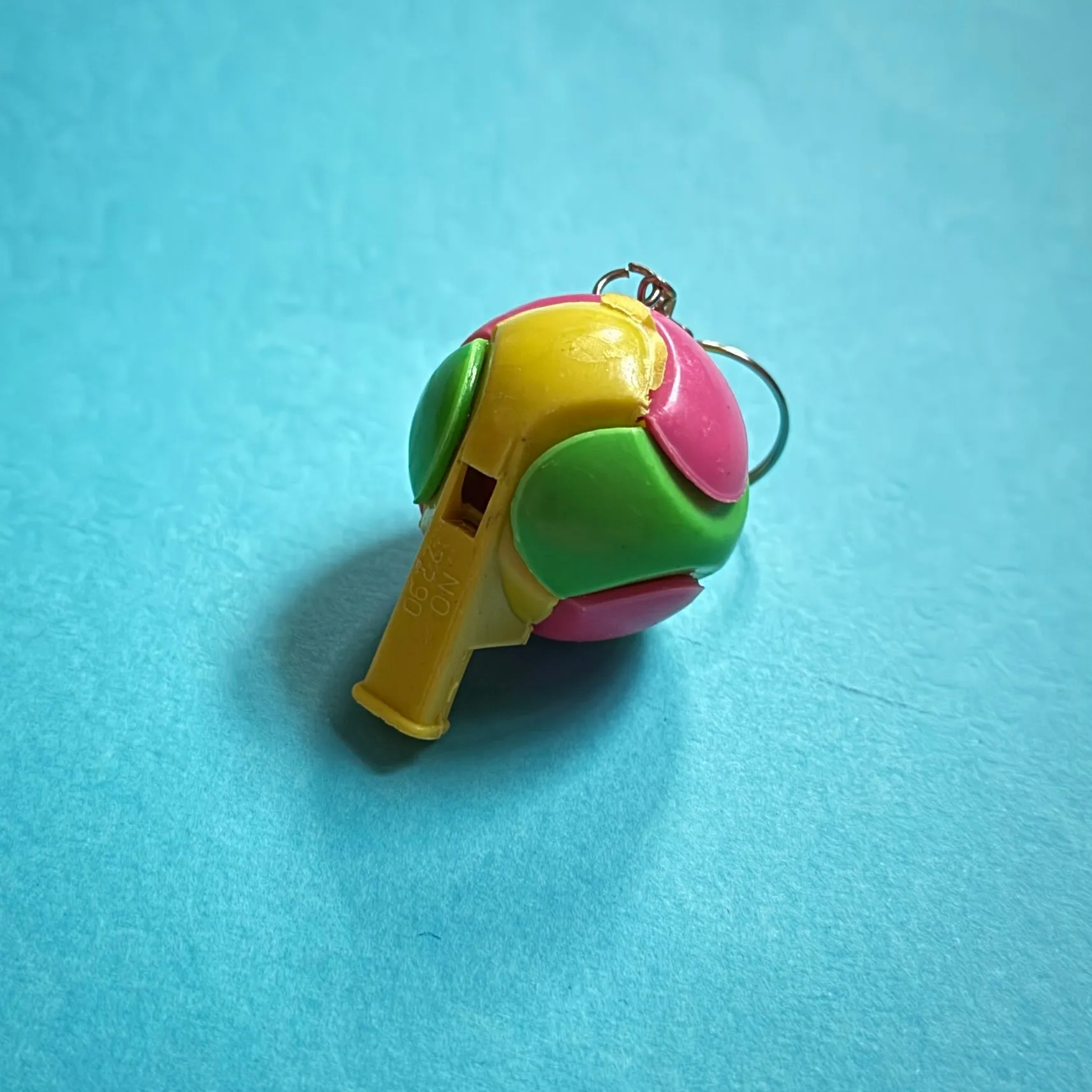 Neon 80s vintage football whistle charm