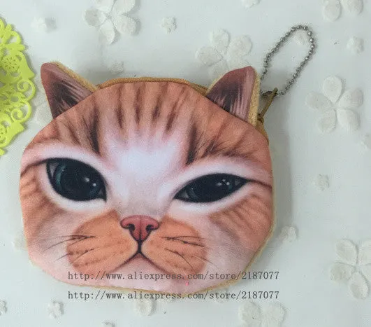 NEW Popular 7Animals , Kitty Cat and Dogs Plush Coin Purse , Gift 10CM Coin BAG Purse , Pocket Coin Wallet BAG , Keychain BAG