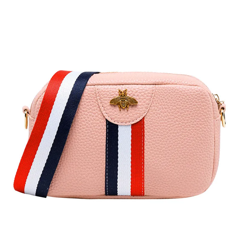 New Women's Bag Casual Small Square Bag Single Shoulder Crossbody Bag Small Fresh Ribbon Mobile Bag PU Small Bag