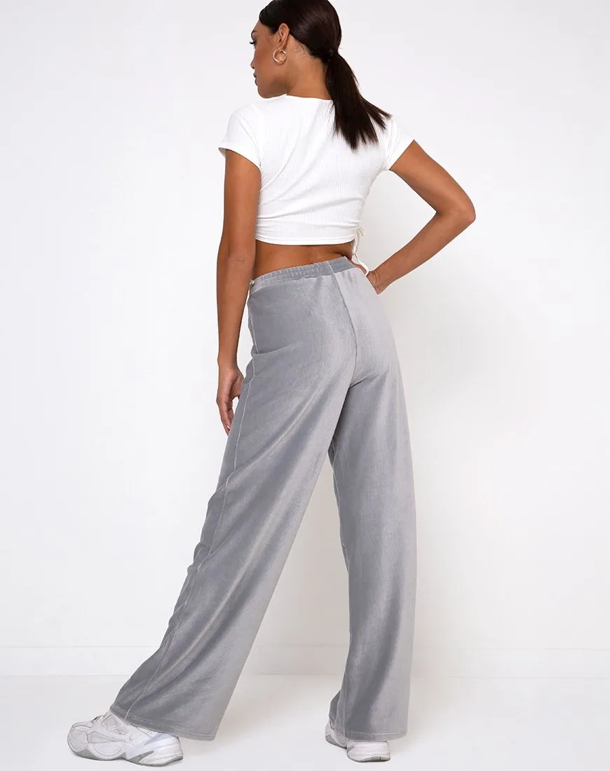 Obeli Trouser in Velvet Rib Grey