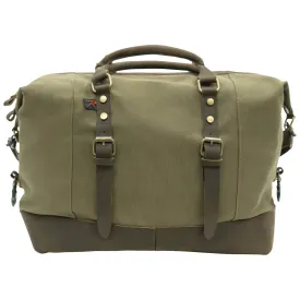 Olive Drab - Vintage Carry-On Travel Bag - Duffle with Trolley Sleeve - 16" x 14.5" x 8"