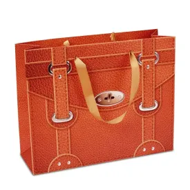 Orange Faux Leather Hand Bag