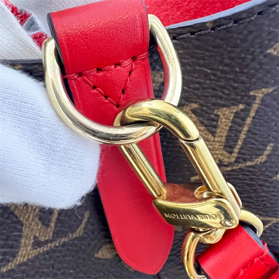 (Partial payment) LV Neonoe MM in Monogram Canvas with Coquelicot Red Interior and Strap