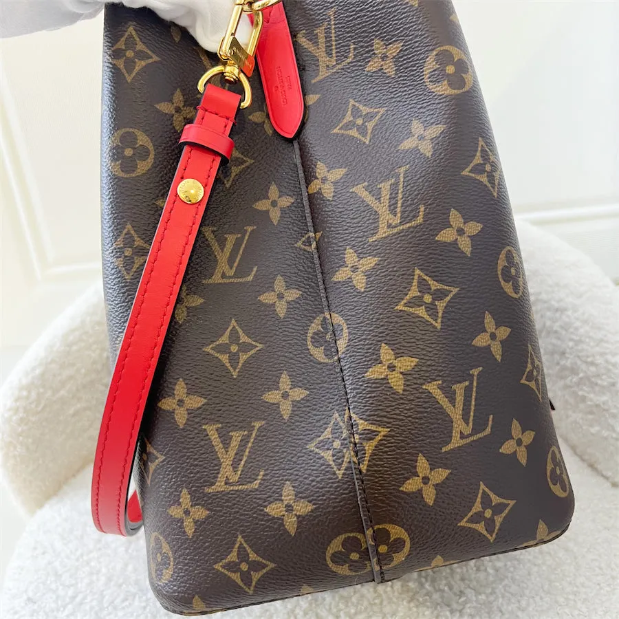 (Partial payment) LV Neonoe MM in Monogram Canvas with Coquelicot Red Interior and Strap