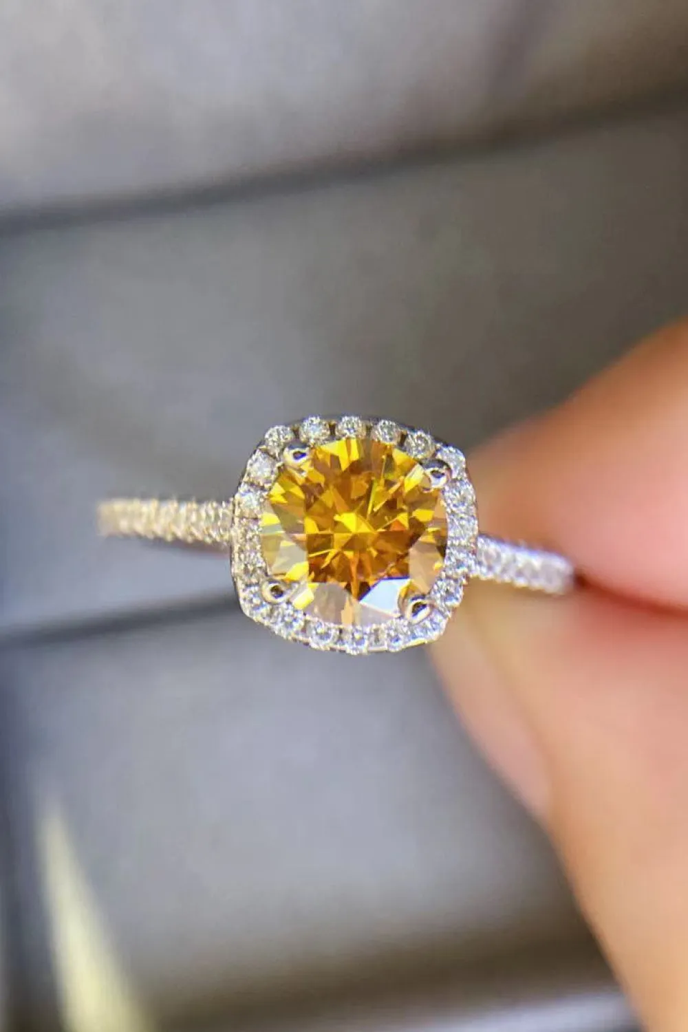 Rare Canary 3 Carat Moissanite Ring