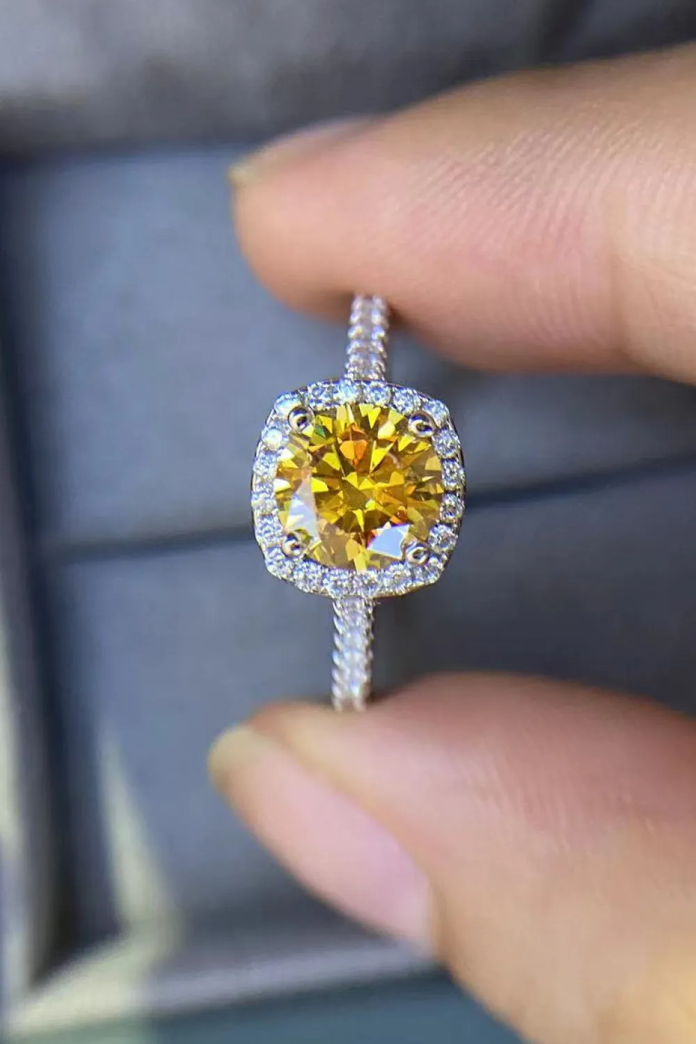 Rare Canary 3 Carat Moissanite Ring