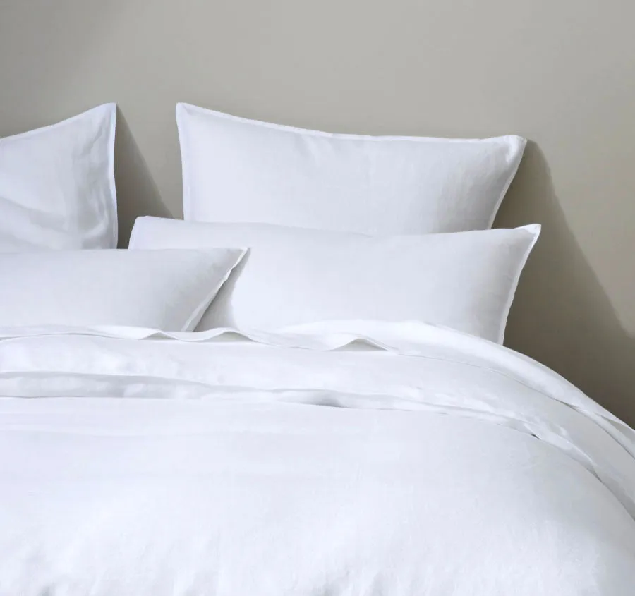 Ravello Linen Quilt Cover Range White