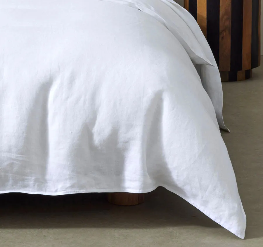 Ravello Linen Quilt Cover Range White