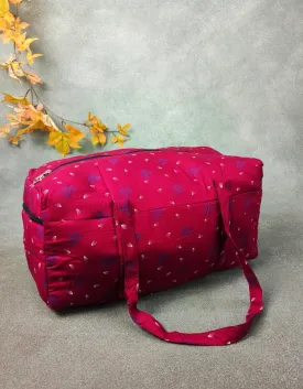 Rectangle Travel Bag Red with Designer Coral Prints Design