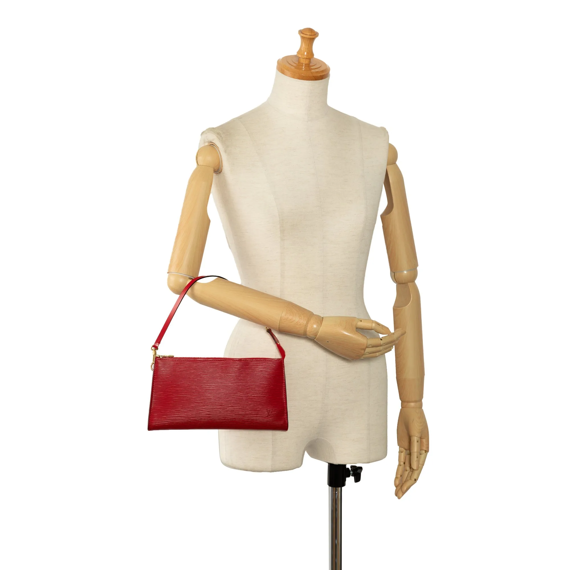 Red Louis Vuitton Epi Pochette Accessoires Shoulder Bag