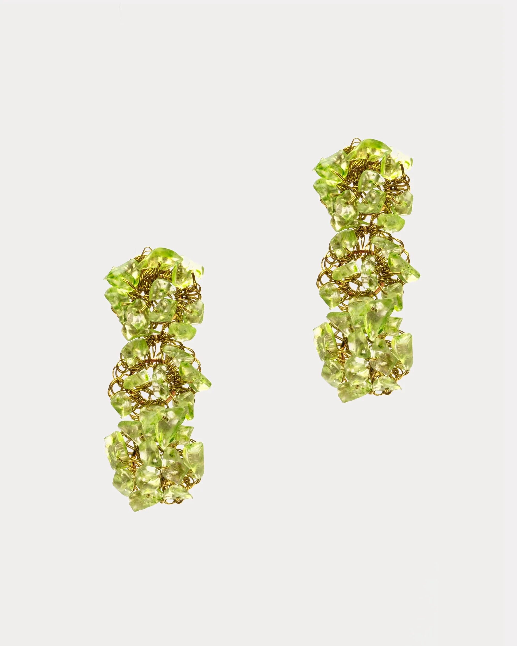 Rocks Cluster Earring Green