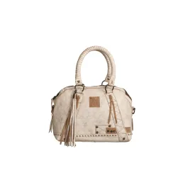 STS Ranchwear Womens Cemello Sansa White/Tan Leather Satchel Bag