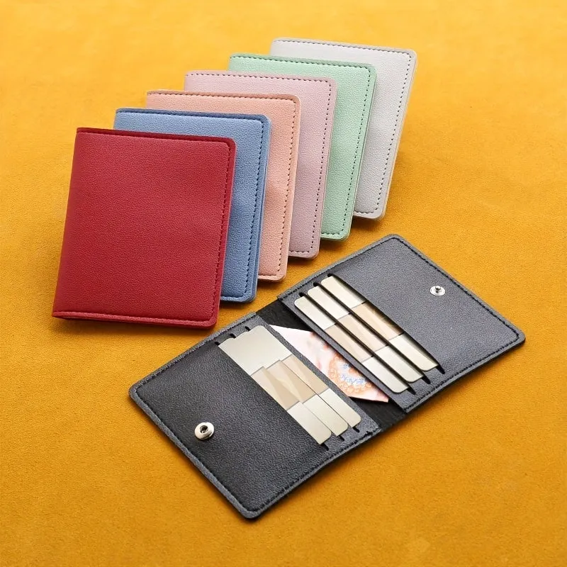 Stylish Slim PU Leather Card Holder with Coin Purse