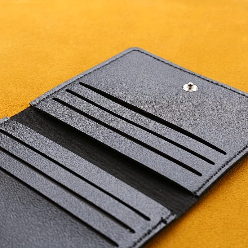 Stylish Slim PU Leather Card Holder with Coin Purse